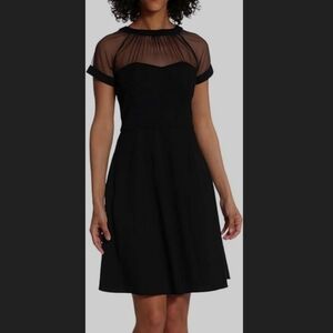 Maggy London Lyra Illusion Fit & Flate Dress Black